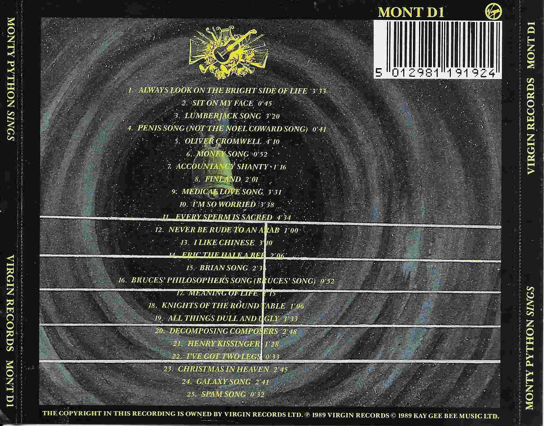 Back cover of MONT D 1